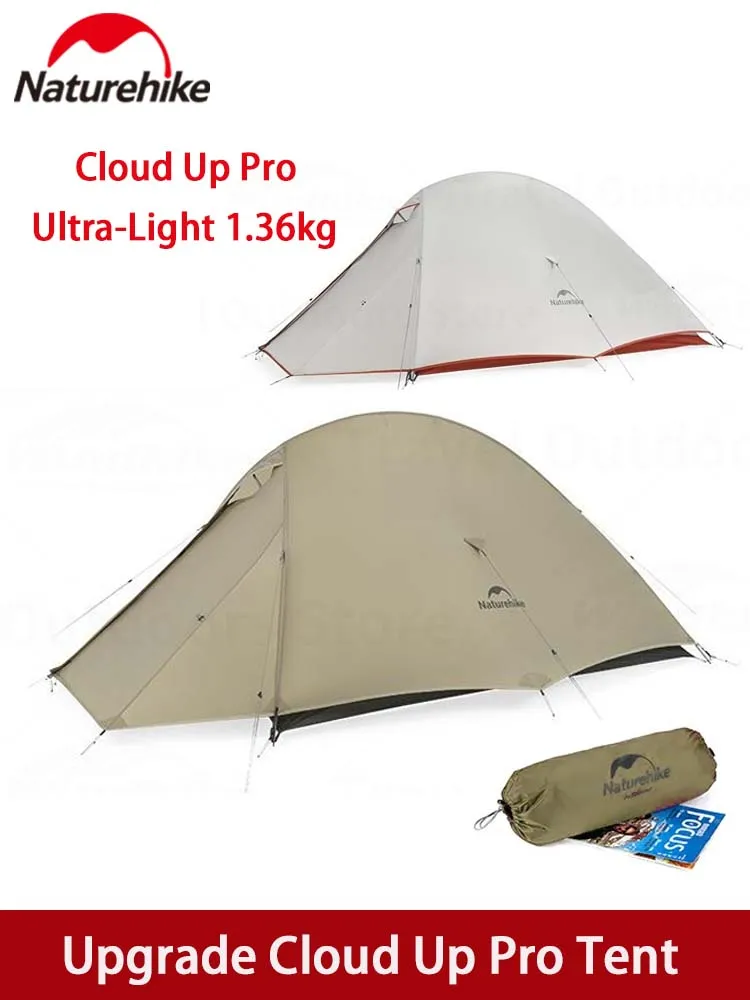 Naturehike Cloud Up Pro Tent Ultralight 1.36kg 1-2 Person Waterproof Camping Tent for Outdoor Hiking Backpack Tent With Free Mat