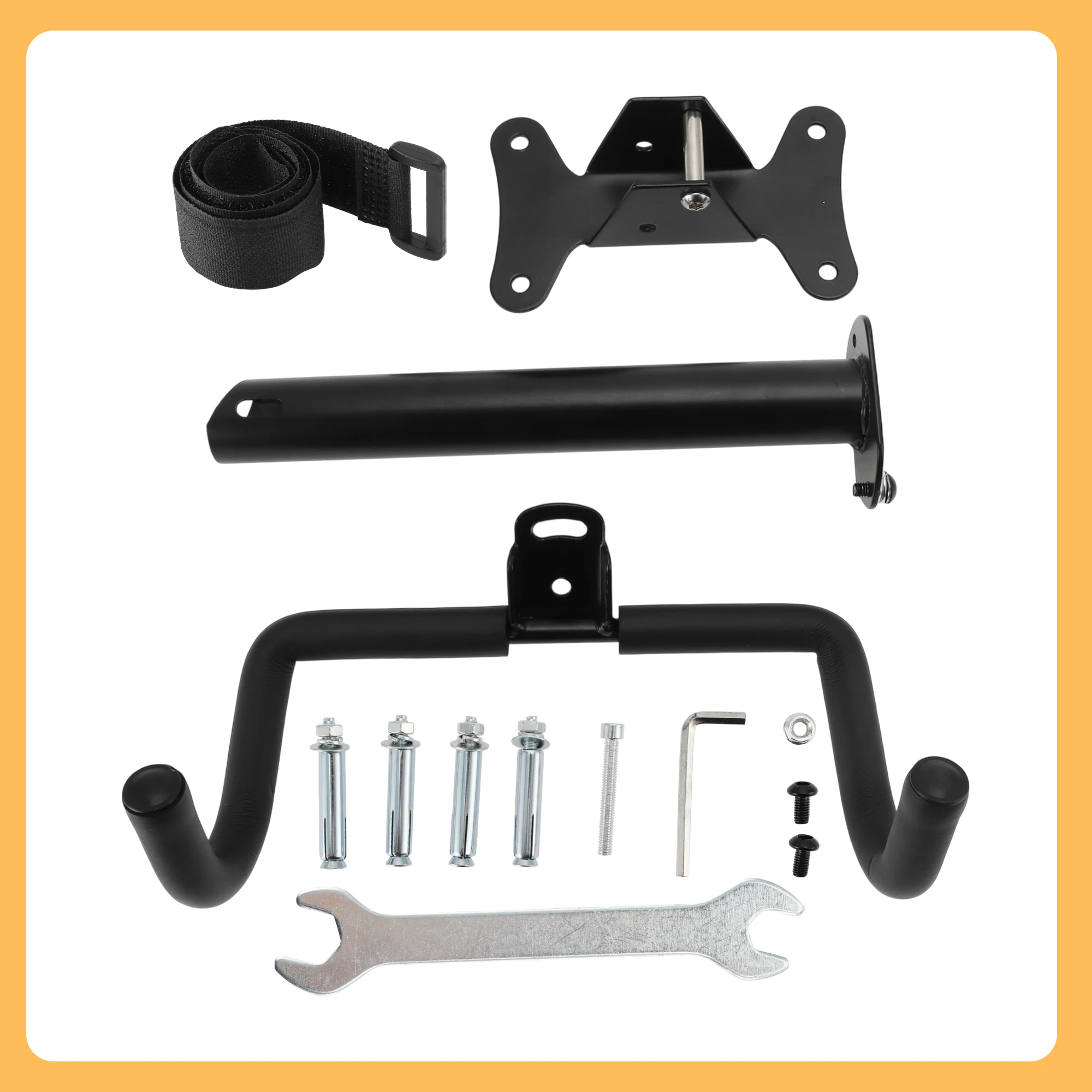 

X Autohaux Настенная стойка для велосипеда Внутренняя стойка для хранения велосипедов с ремешком и гаечным ключом Настенный держатель для велосипеда Крючок 1 комплект Черный