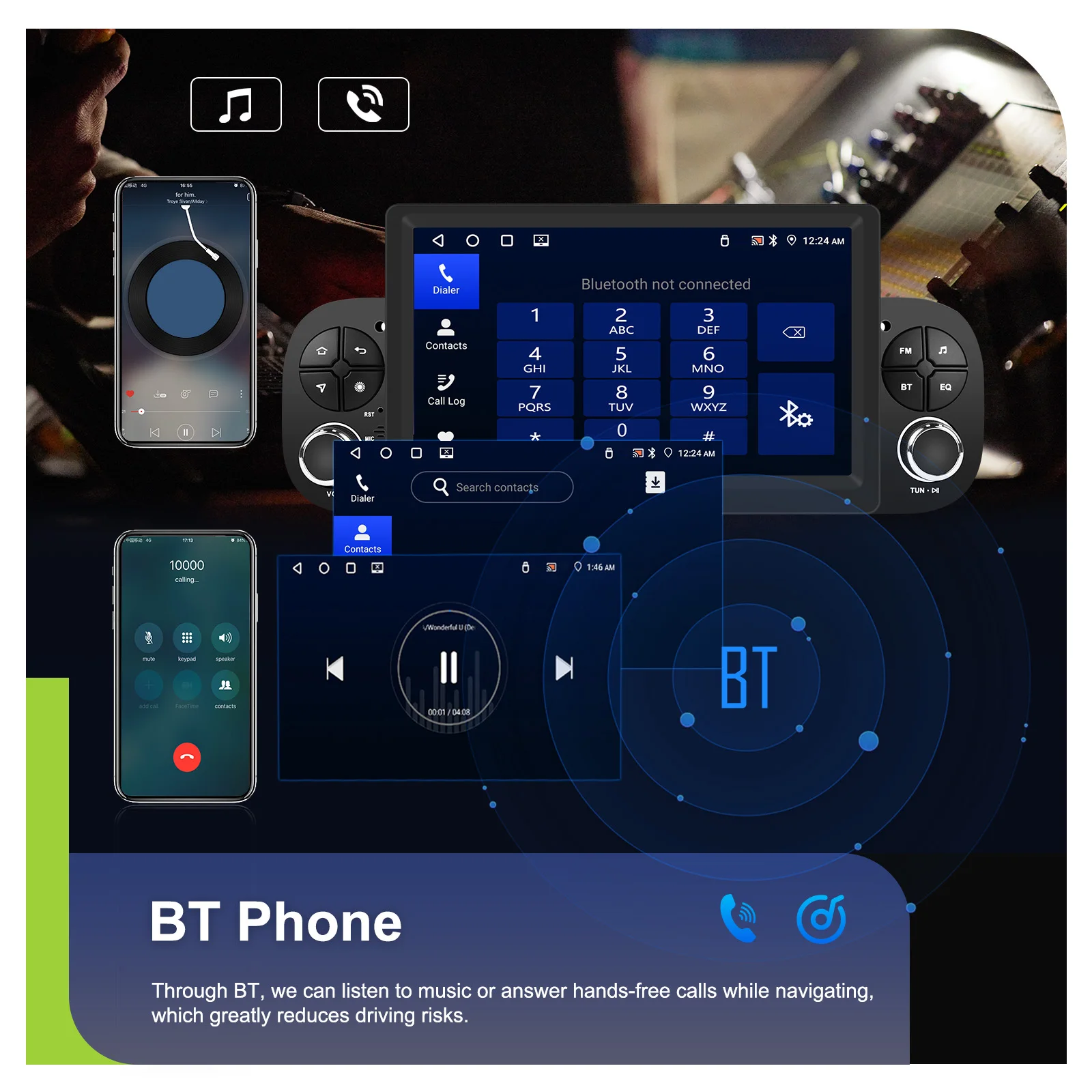 Podofo 7 Zoll Autoradio 2 DIN 4+64G Android Auto-Multimedia-Player für Fiat Panda 2013-2020 Kabelloses Carplay Auto-Audio Android Auto MirrorLink 4G GPS WIFI – Detail 20