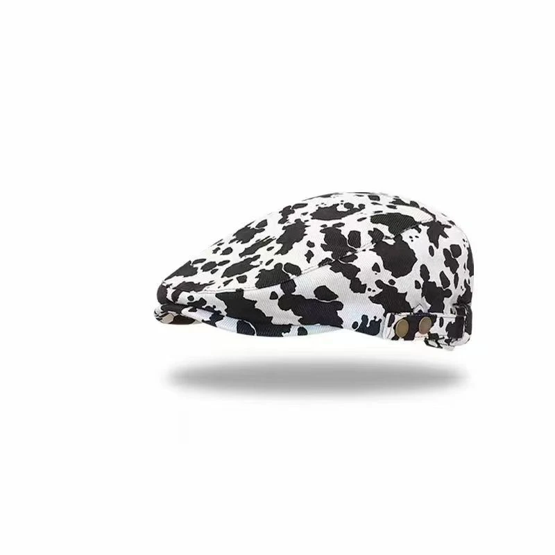 Women's Leopard Print Newsboy Cap Classic Adjustable Gatsby Cabbie Ivy Flat Hat Fashion Casual Beret Hat