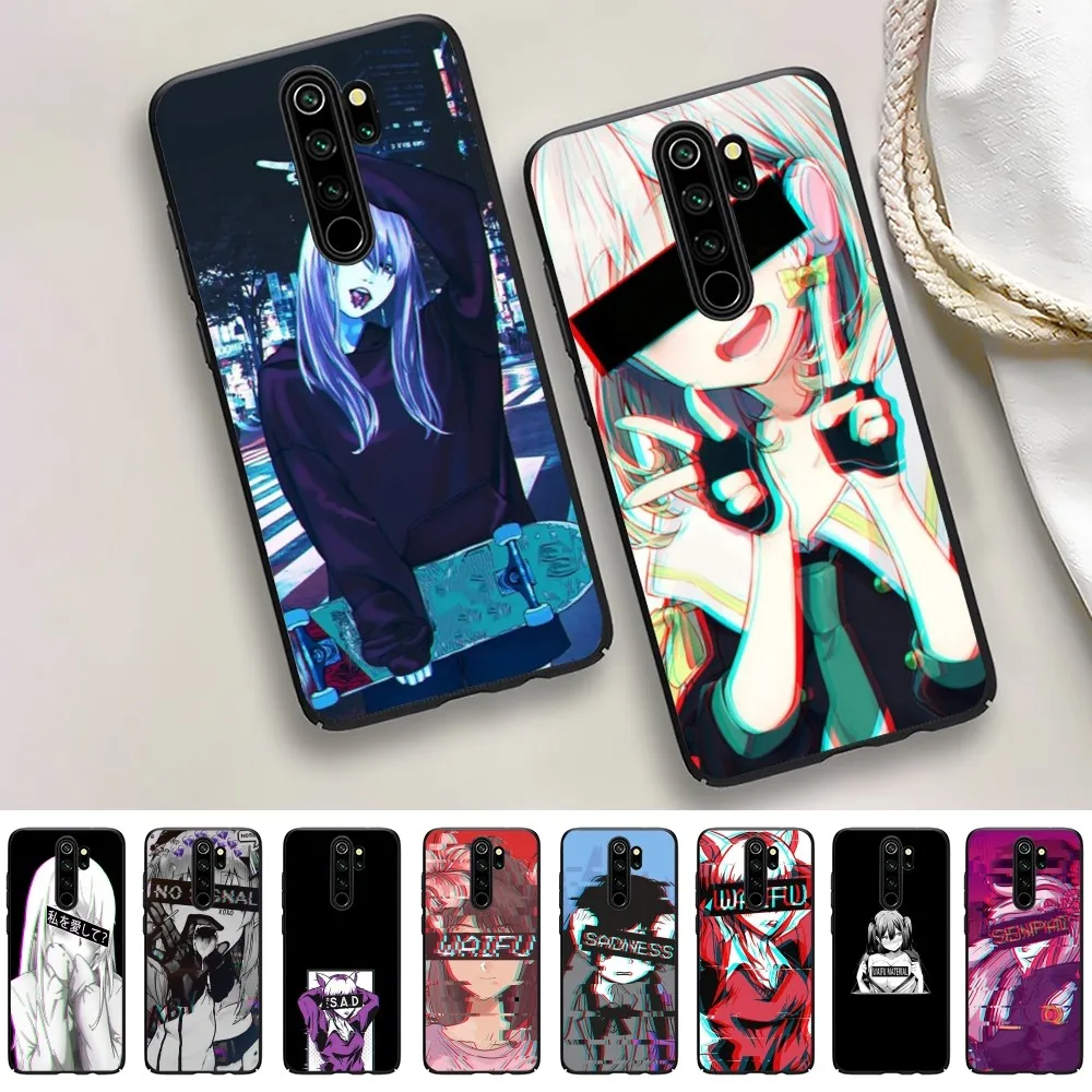 Sad Anime Aesthetic Senpai Phone Case For Redmi Note 4 X 5 A 6 7 8 T 9 9S 10 11 11S 11Epro Poco M3 pro