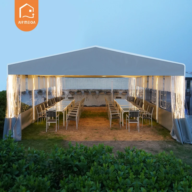 10x30 Outdoor Canopy Patio Tent Camping Gazebo Events With Removable Walls For Party Wedding BBQ Cater White