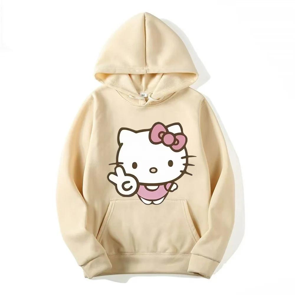 2024 New Hello Kitty Cartoon Family Women Hoodie Cartoon Anime Men Pullover 2024 New Spring Autumn Couple Sweatshirt Clothes Top