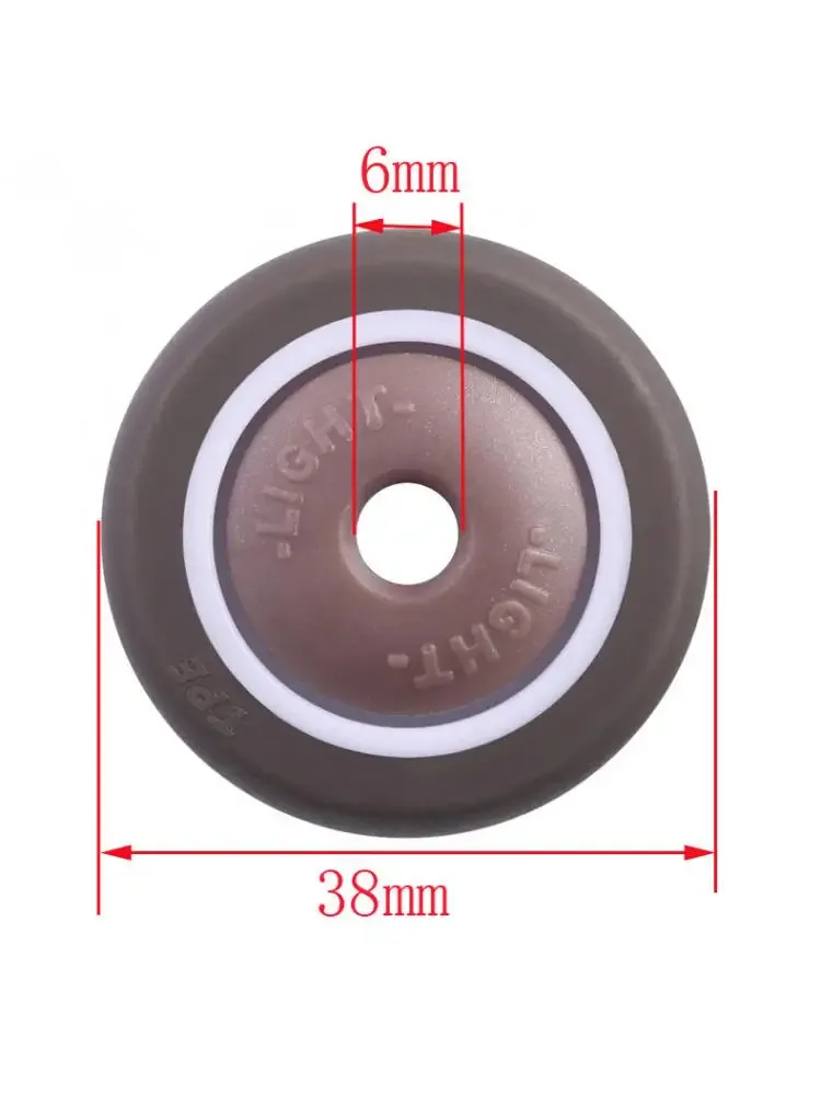 Rodízio de 1.5 polegadas tpe com rolamento, peça de rodinha única diâmetro 38x17