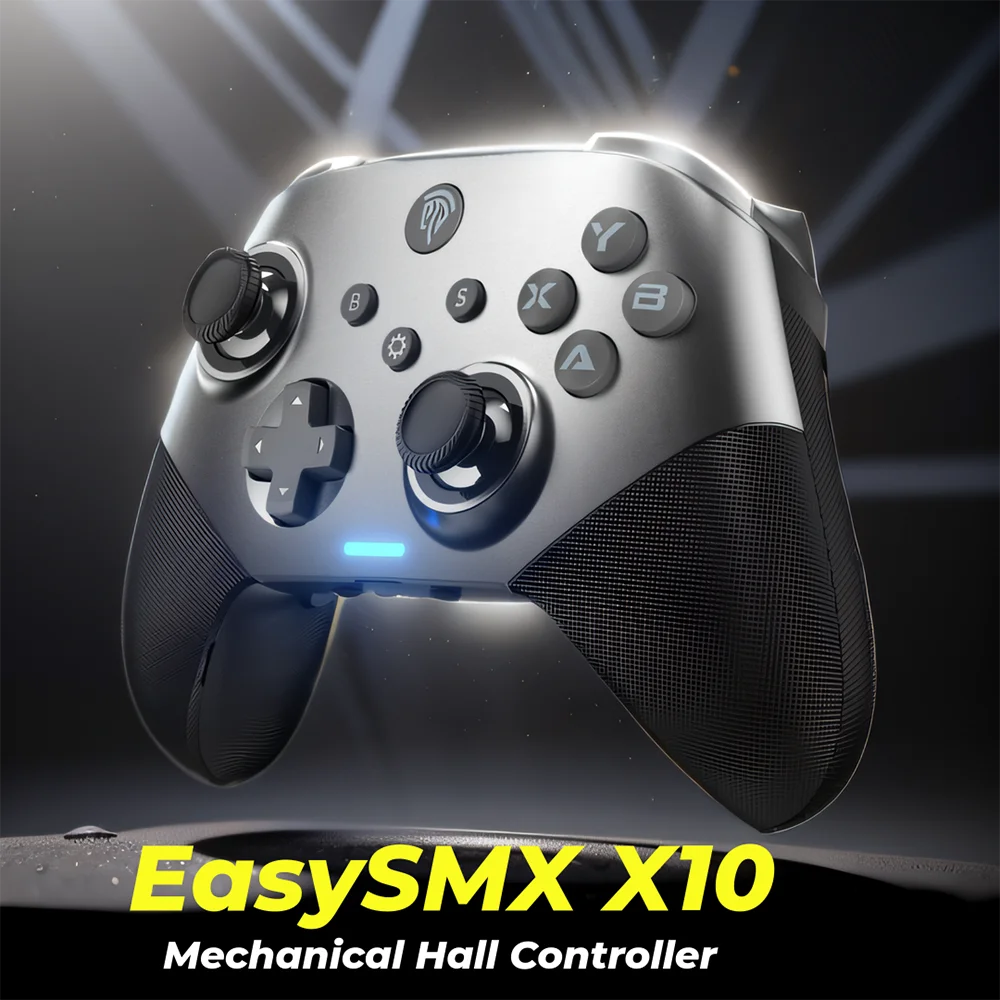 

EasySMX X10 Wireless Gamepad Mechanical Gaming Controller Compatible with PC/Switch/Phone/Steam, Gyroscope Motion Hall Effect