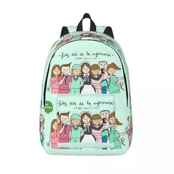 Backpack for Kindergarten Primary School Student Enfermera En Apuros Doctor Nurse Medical Bookbag Boy Girl Kids Canvas Daypack