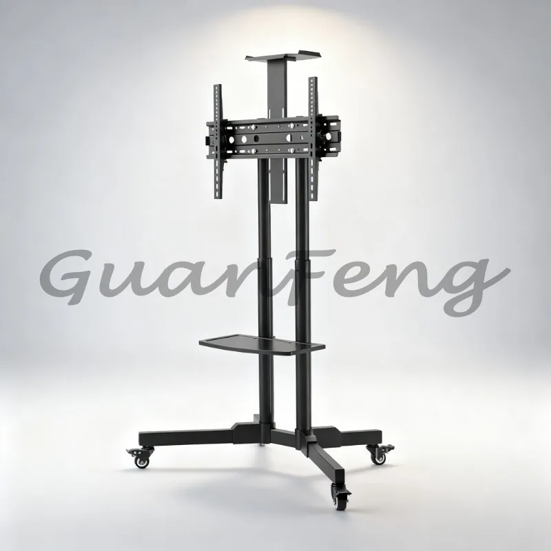 32‑65 Inch Plasma LCD TV Trolley, Metal Universal Rolling Floor TV Stand Mount Cart for Home Office Conference Room Display