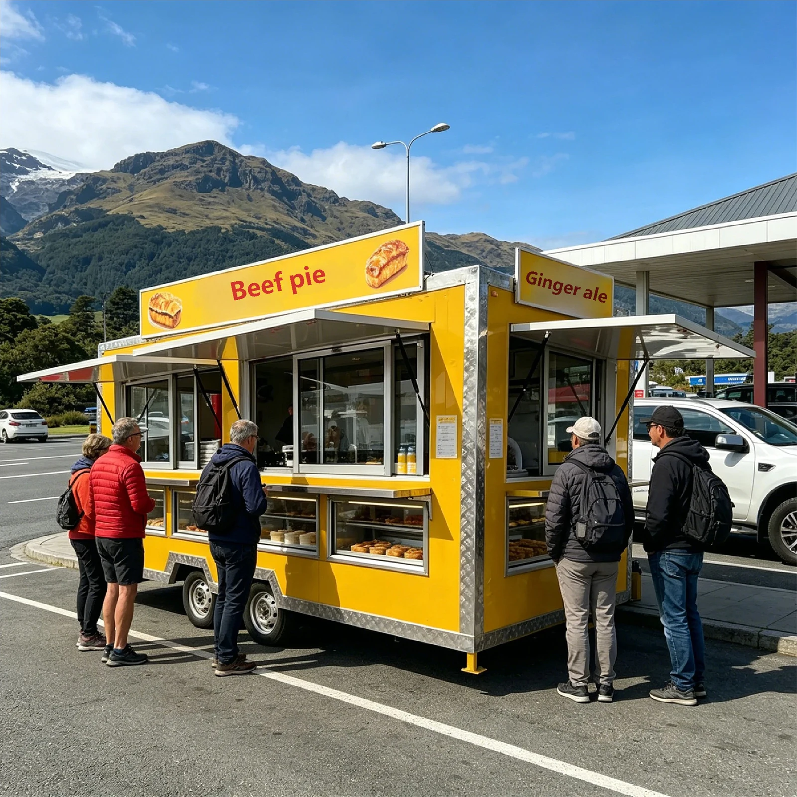 Fully Equipped Mobile Food Trailer with Professional Kitchen System, Enclosed Food Truck for Street Vending and Festivals Use