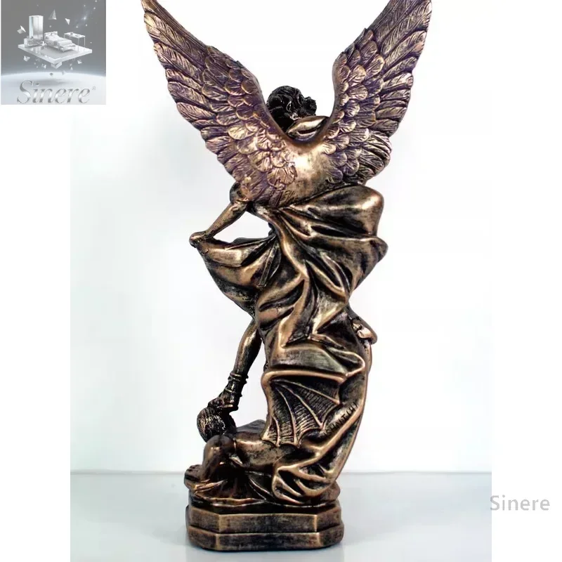 

European Archangel Michael St. Michael Sculpture Ornament Home Decoration Resin Crafts Statue Ornament