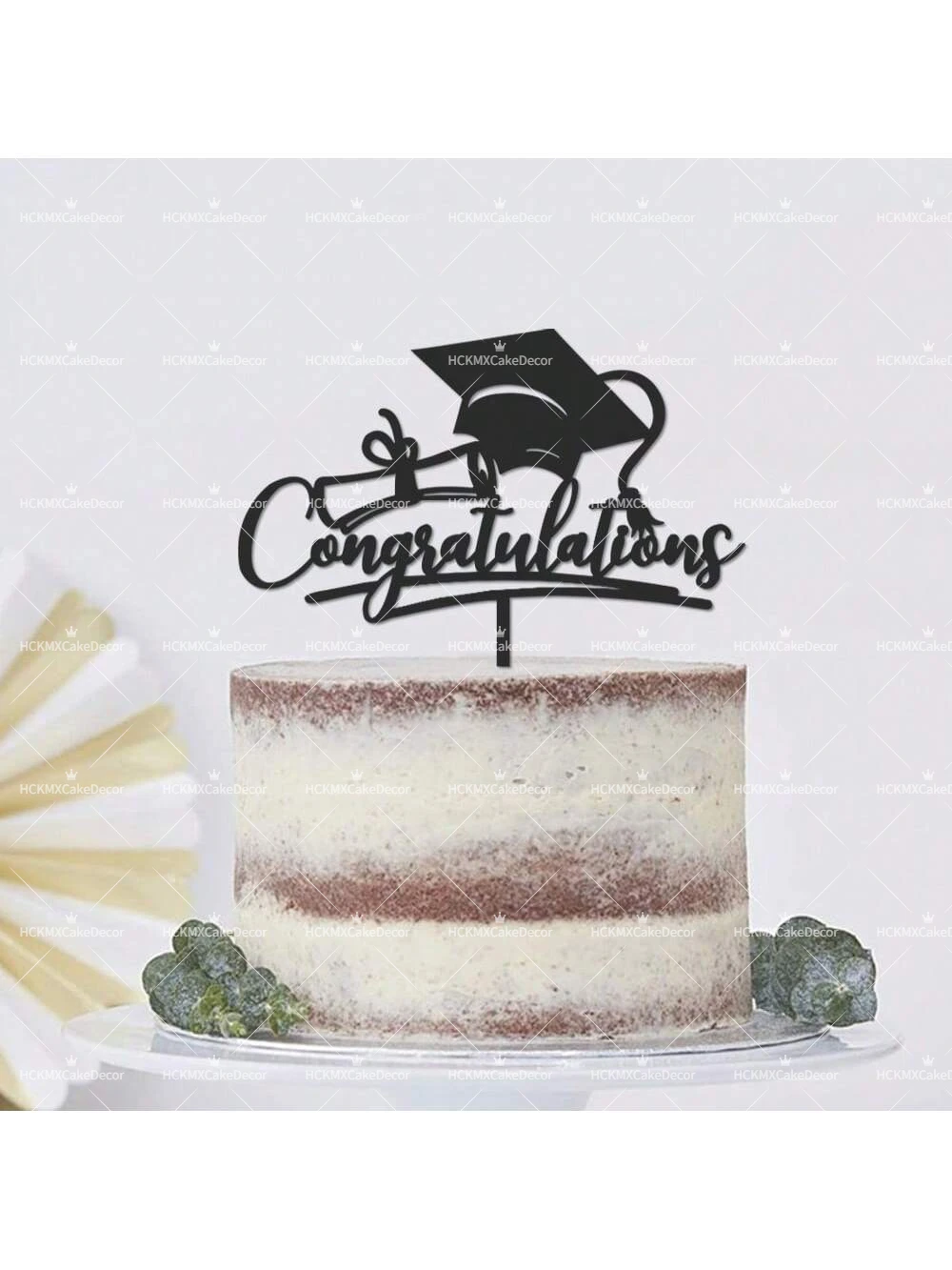 3-teiliges Set 'Congrats Grad' Tortendekoration für Abschlussfeier-Dekorationen 2026, Partyzubehör für Abschlussfeiern – Detail 3