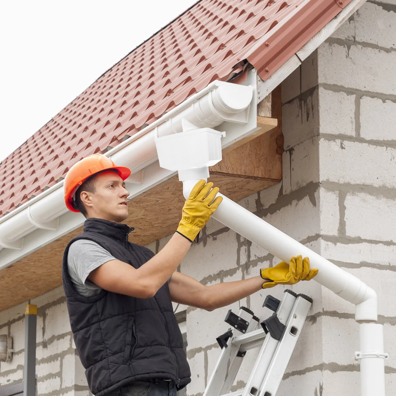 

Прямоугольный водосточный желоб из ПВХ для сбора дождевой воды с крыши виллы, эффективный водоотвод, аксессуары для водосточных систем, виниловые желоба