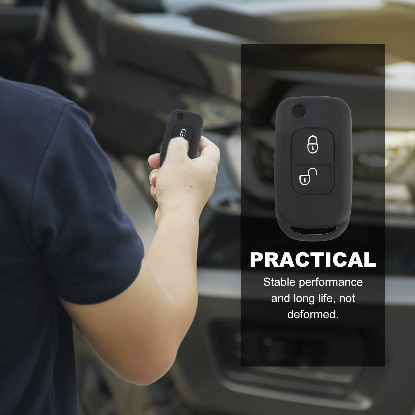 

Silicone Key Case Red 2-Button Car Remote Cover Protector Against Scratches Drops Liquids Keycap for Accessories