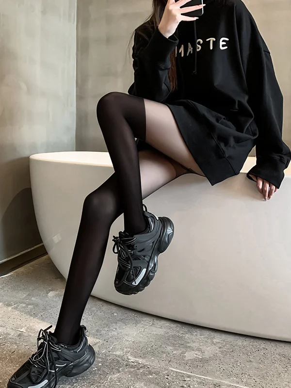

Women's Thin Leggings Stoings Anti-snagging Non-falling Panhose Summer Thin Model Knee-high Fake Tights Leggings