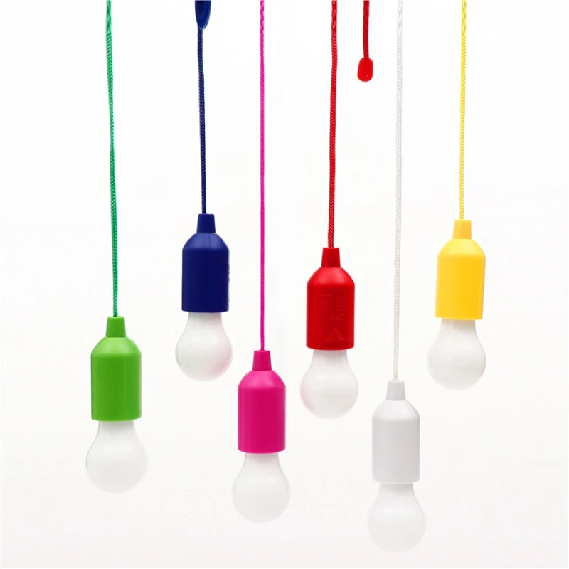 1 قطعة ديكور حديقة المنزل المحمولة LED سحب الحبل ضوء لمبة بطارية تعمل معلقة سحب الحبل ليلة مصباح التخييم في الهواء الطلق مصباح خيمة