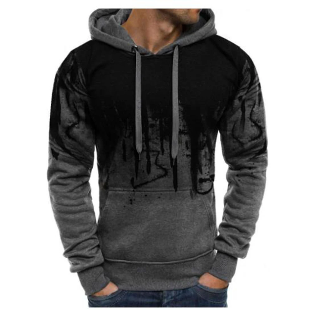 2025Gradient Print männer Pullover Mit Kapuze Sweatshirt Frühling Herbst Täglichen Fitness Sportswear Fashion Casual Hoodies Lose Kleidung