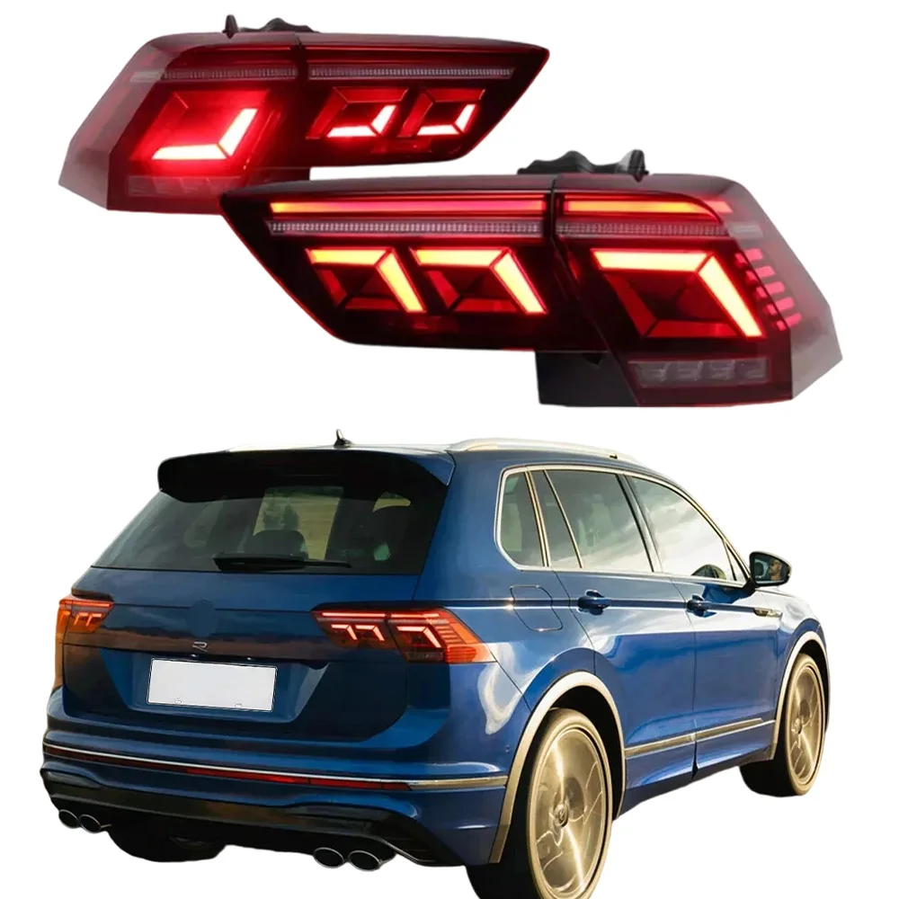 Pair Taillight Assembly LED Dynamic Tail Light For VW Tiguan 2017-2021 brake light backup light Reverse lights, parking turn