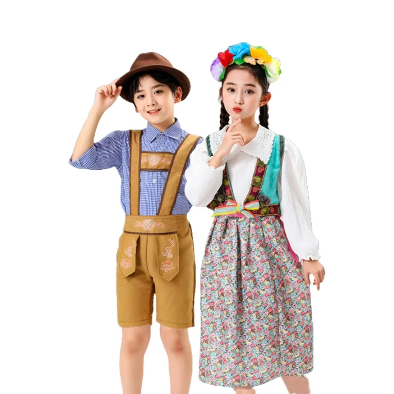 

German Oktoberfest Dirndl Costume Unisex Bavarian Traditional Ethnic Outfit Beer Festival Party Cosplay Performance Clothing Set