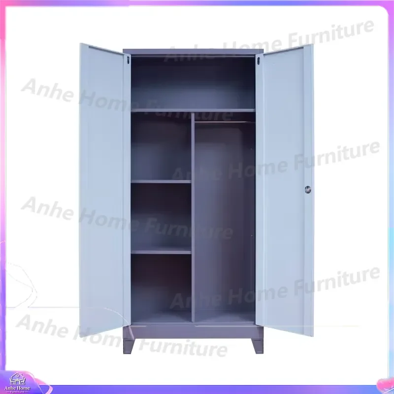 Steel Two Door Nordic Style Locker with Standing Feet Lockable Space Saving Modern Design Suitable for Living Rooms and Gyms