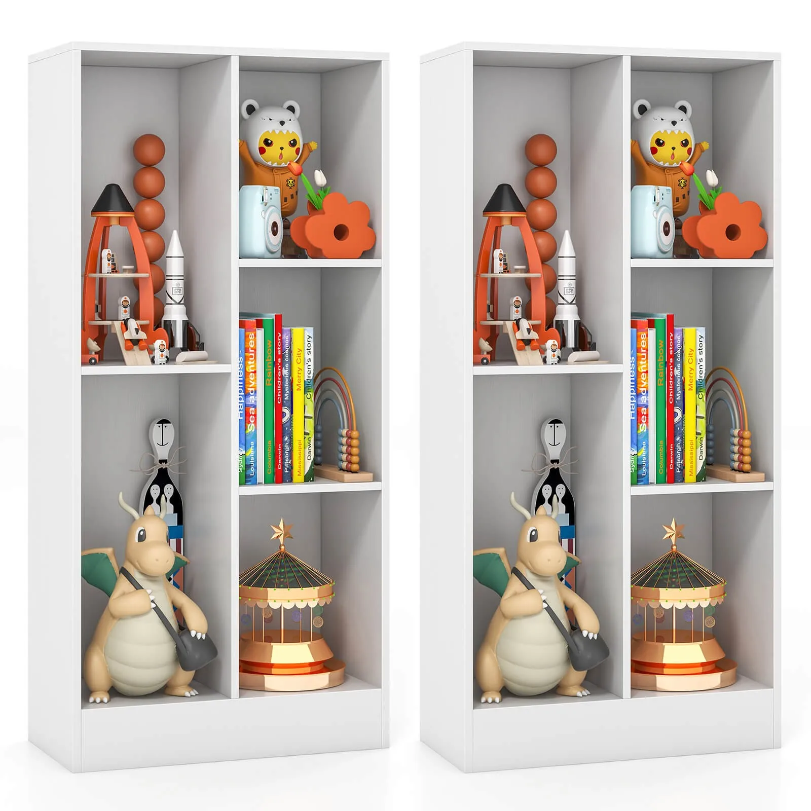 2PCS 5-Cube Bookcas…