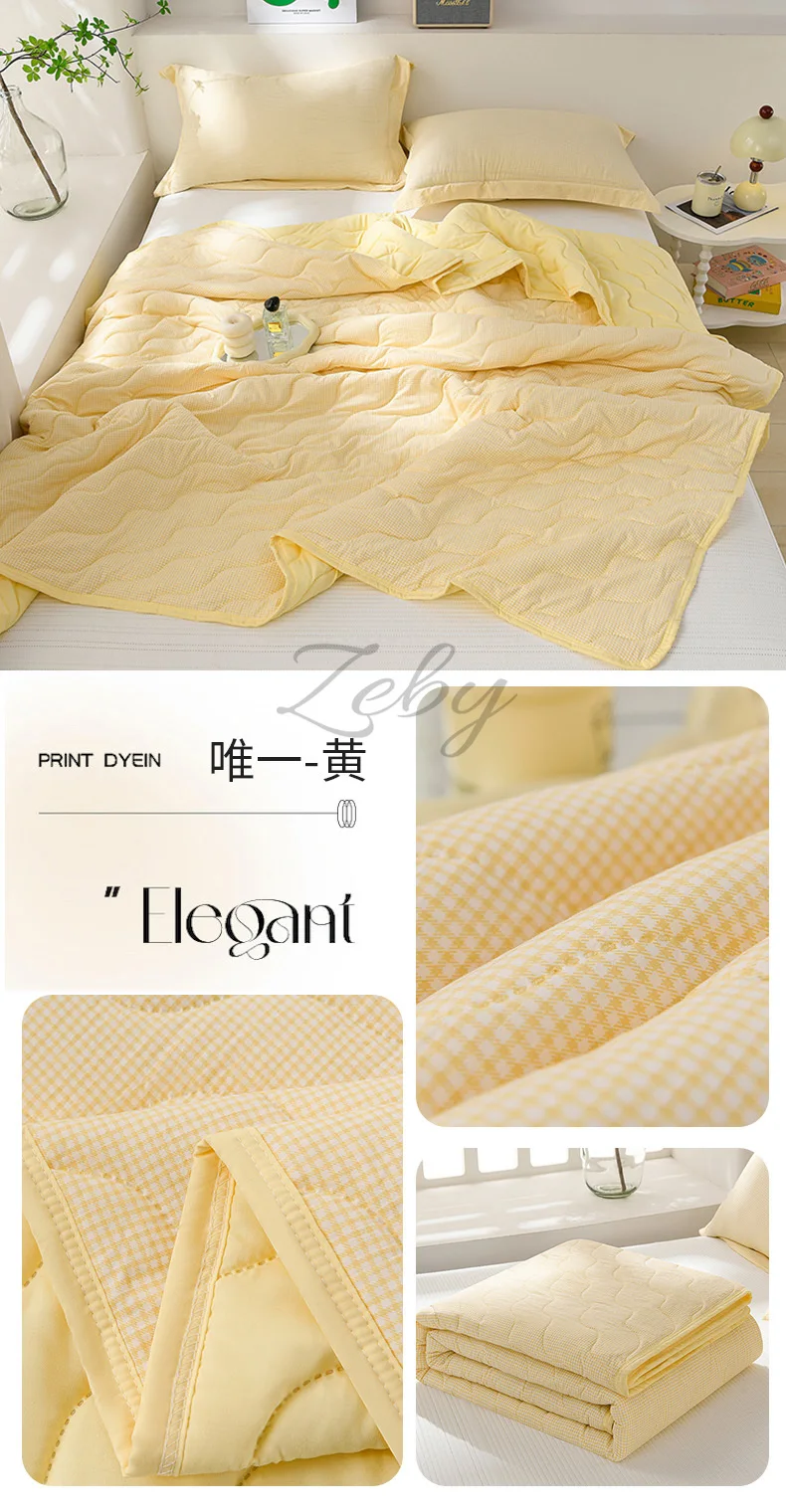 Breathable Quilted Summer Blanket Cooling Skin-friendly Comforter Soft Lightweight Quilt Well-vetilated Single Double  Duvet Set