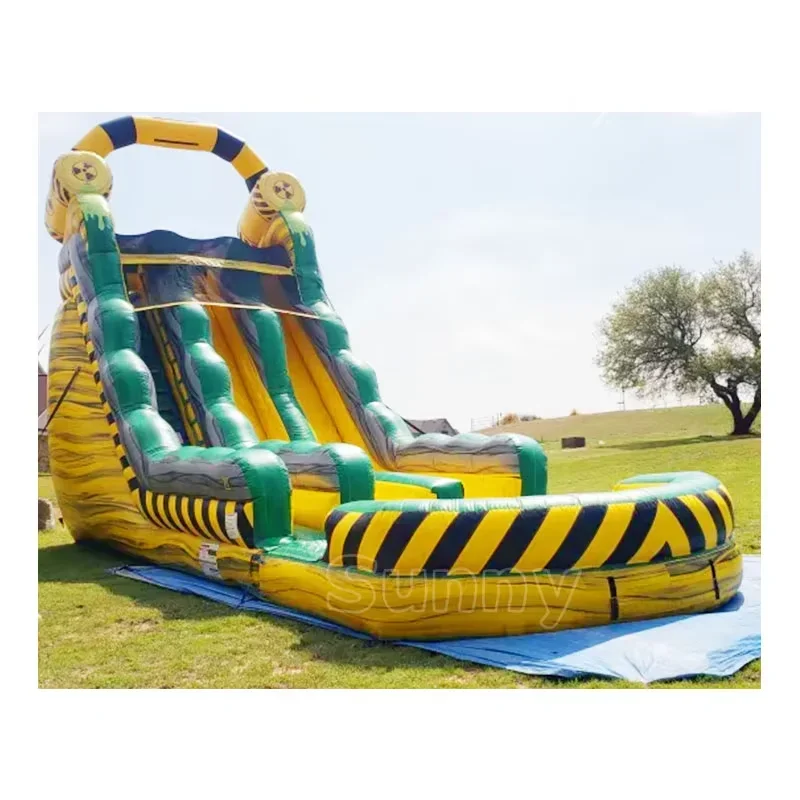 Commercial giant grade inflatable bounce house pool slip water slide factory wholesale inflatable water slide with swimming pool