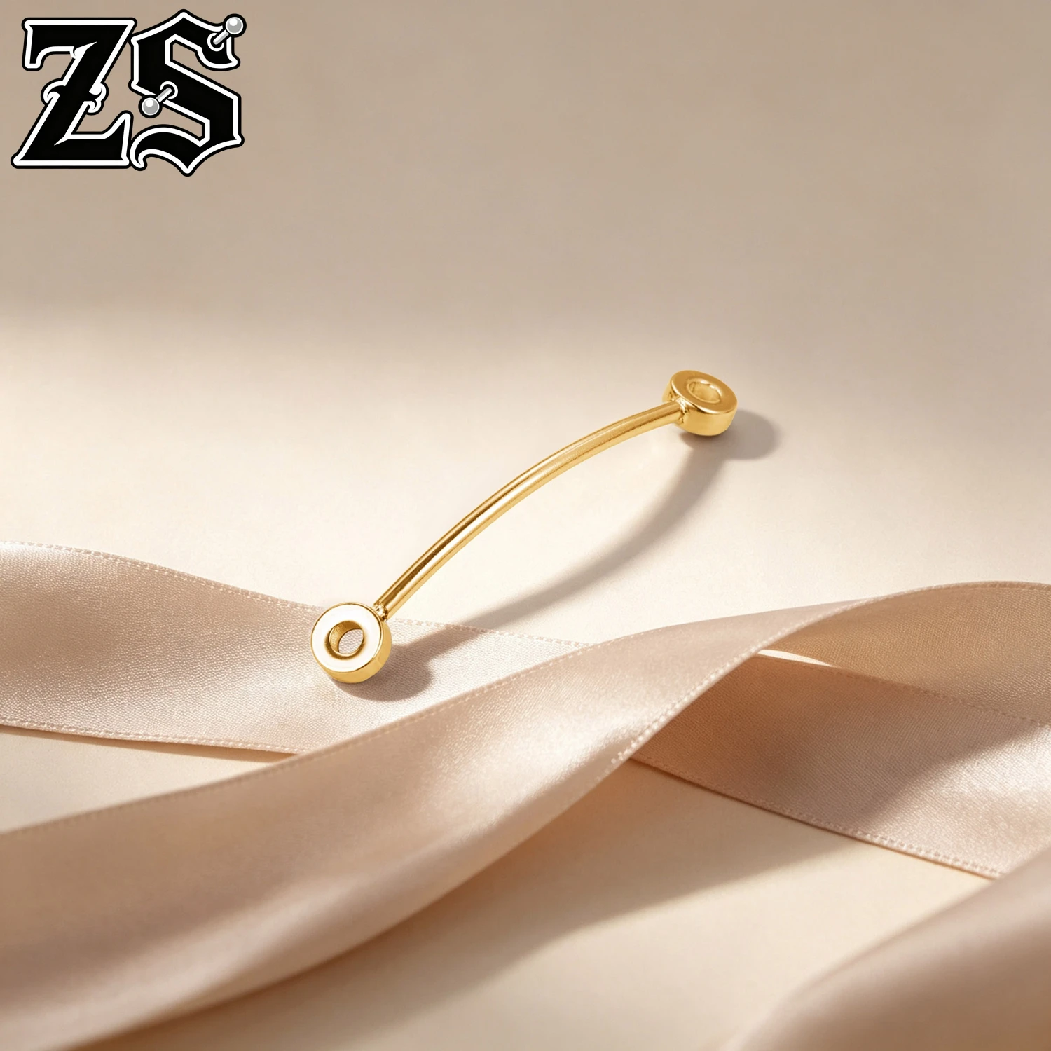 ZS 1-6PCS/LOT 24/30/35/40/45/50MM Stainless Steel Connecting Nose Stud Accessory Unisex Nose Ring Curved Nostril Bridge Piercing