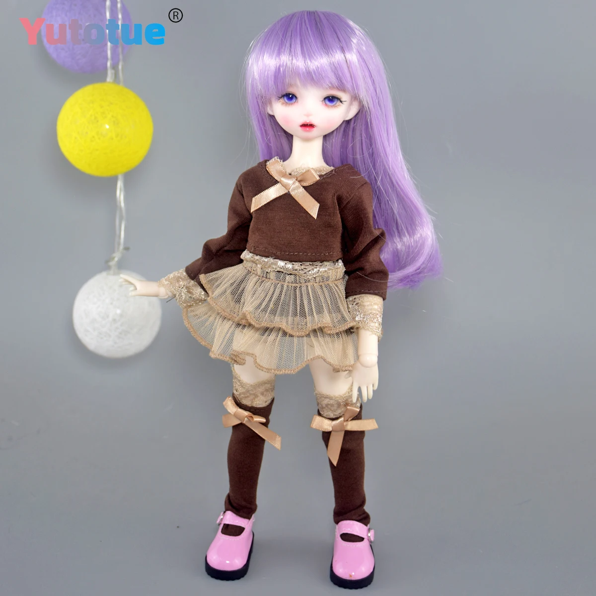 YUTOTUE 30cm Height Girl Doll Toy Handpainted Makeup Lifelike Clothes Shoes Wig All Included Kids Gift