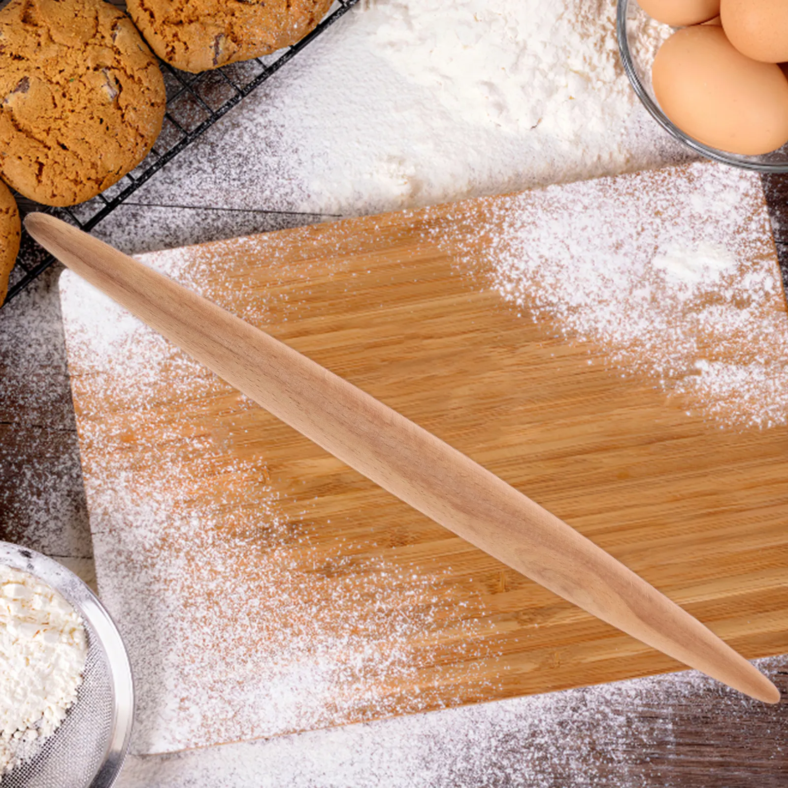 Penggilas Adonan Kayu Runcing  - Kitchen Roller Baking ulasan dan harga