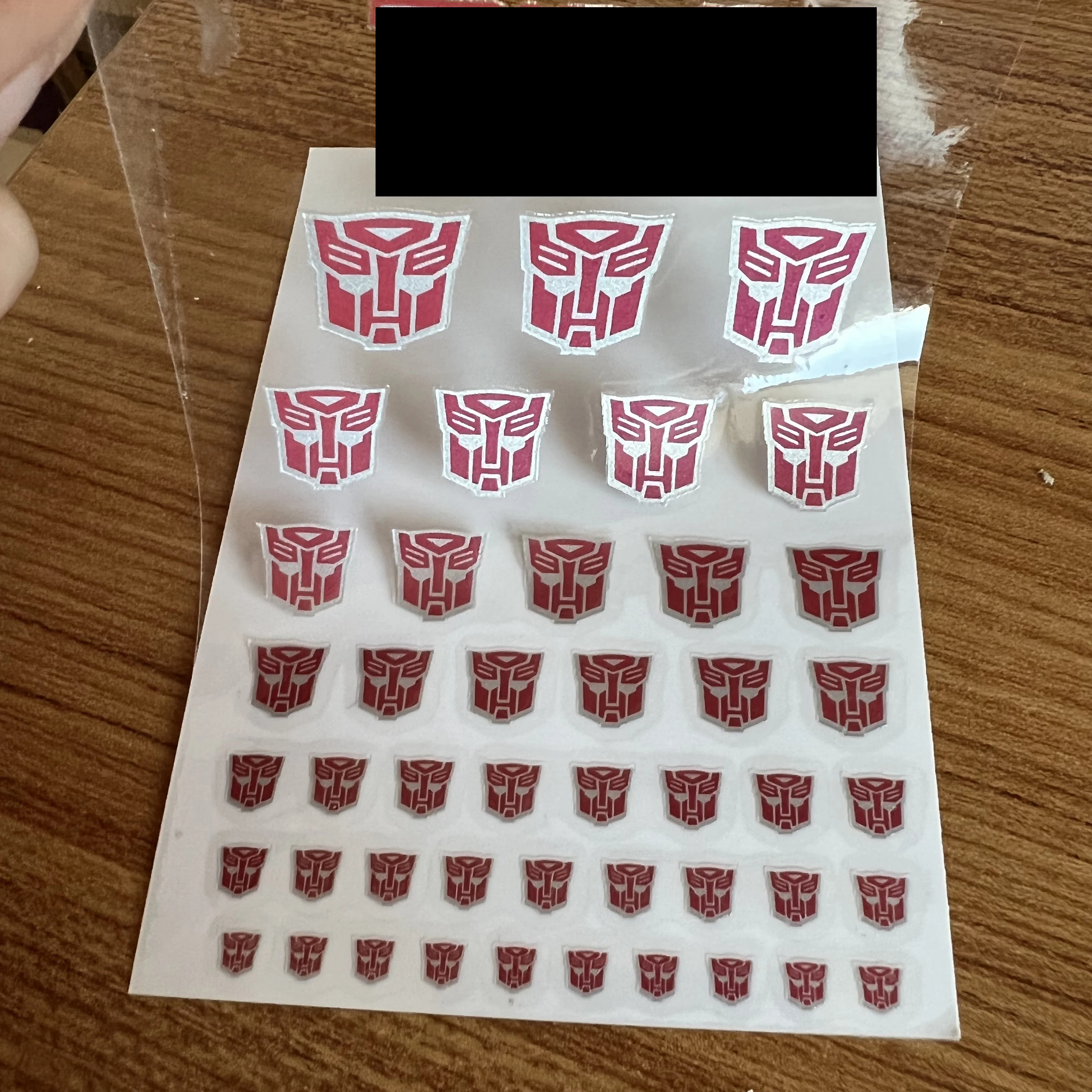 Dropshipping 4 Styles 45pcs Transformation robot toys G1  sticker Symbol Decal for Custom DIY Toys Accessories Decoration