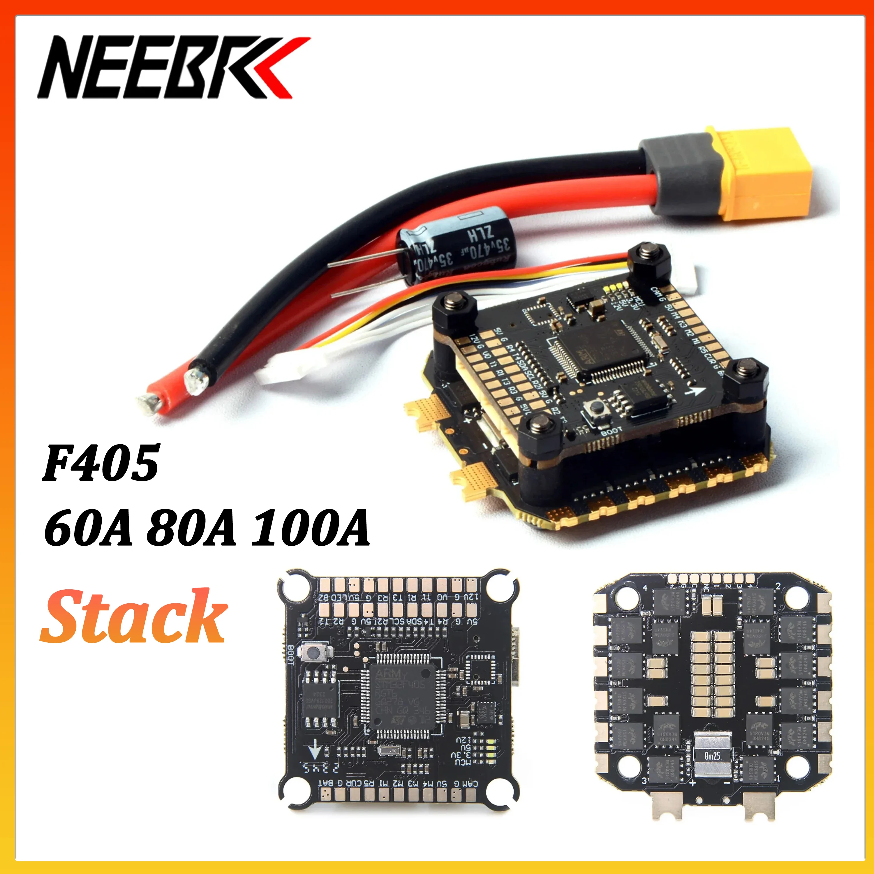 

Полетный контроллер F405 FC 60A 80A 100A STACK 4-в-1 ESC 3-6S с поддержкой BetaFlight / INAV для фристайл-дронов, самолетов, FPV MARK4