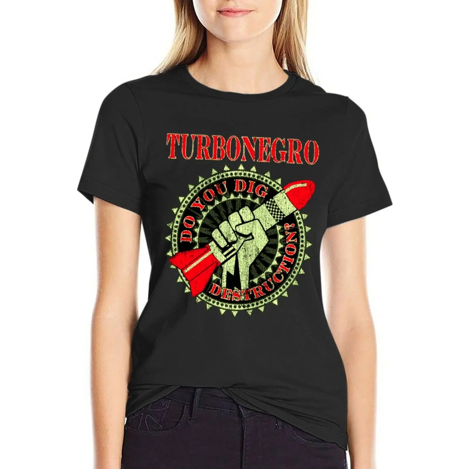 

turbonegro logo band rock Classic T-Shirt female customizeds plus sizes Women's t-shirt