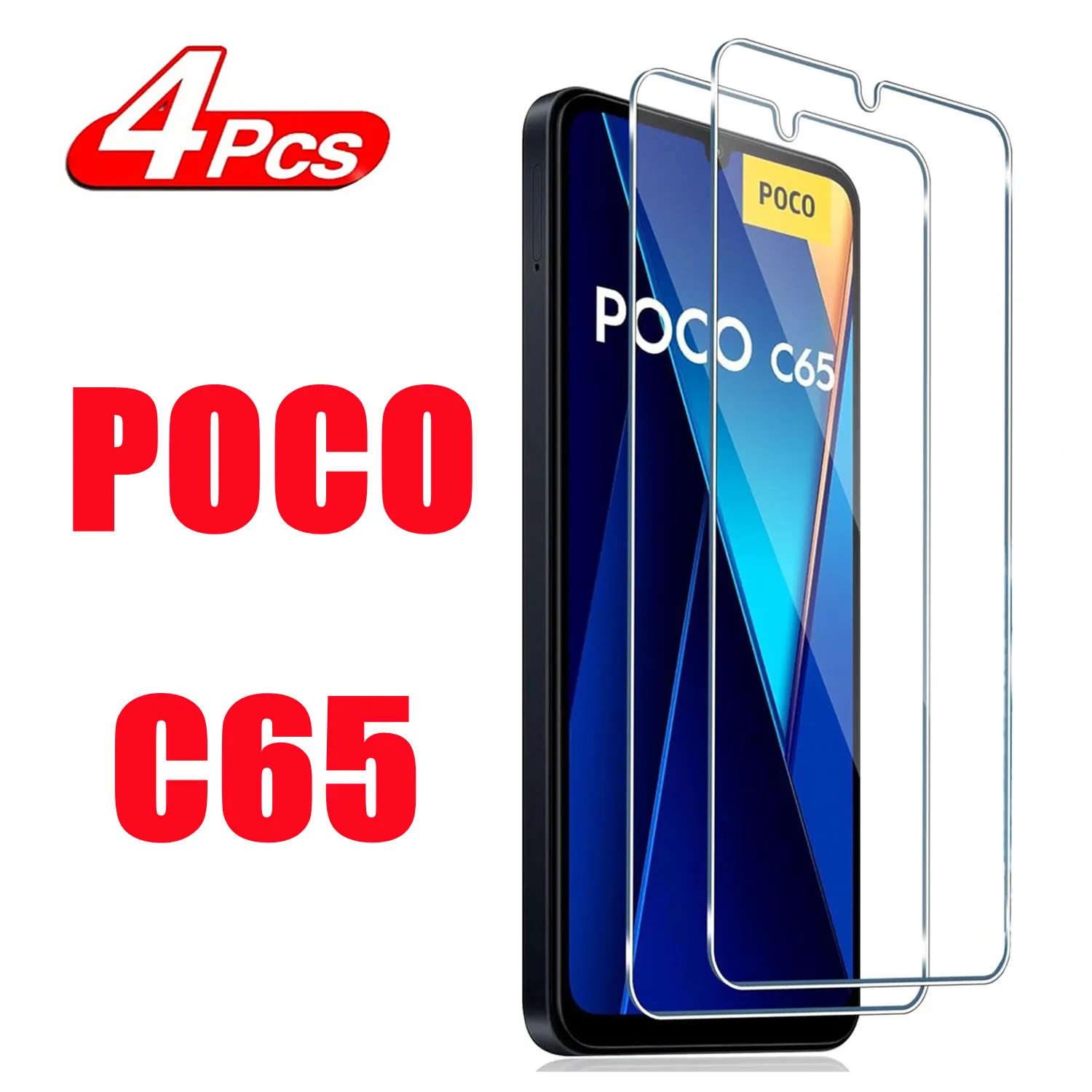 

2/4Pcs 9H Screen Protector For Xiaomi POCO C65 HD Tempered Glass