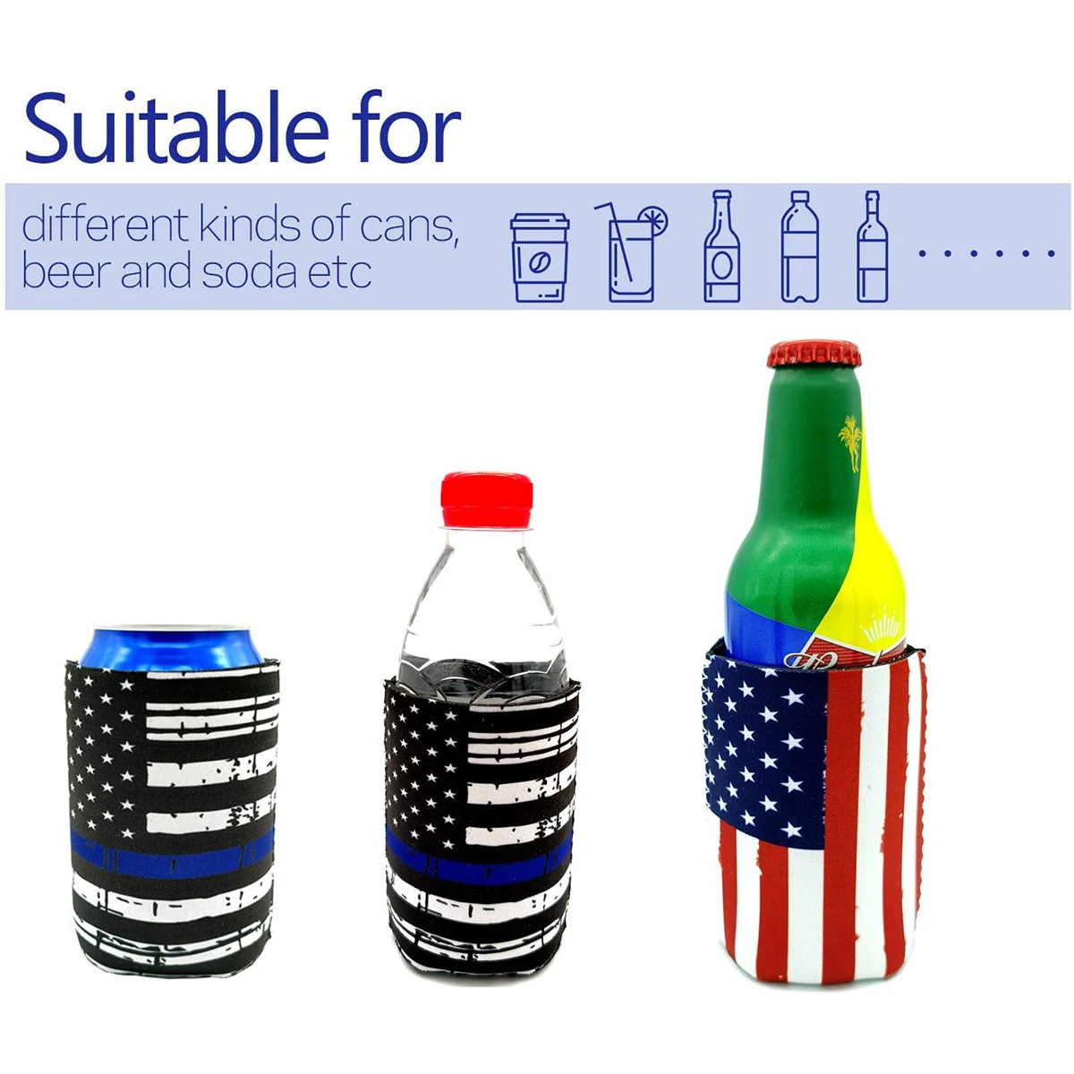 4Pack Can Sleeves Neoprene Drink Cooler Accessories Reusable Can Covers or Standard 12 Ounce Cans Party Events Cola Keep Cooler