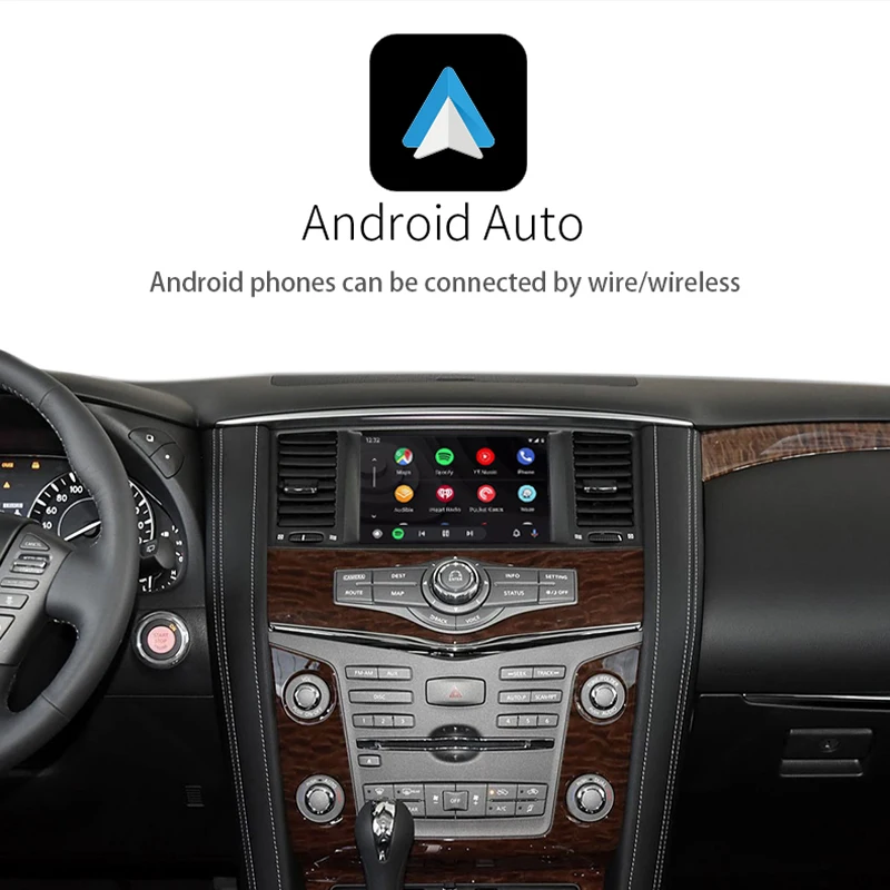 وحدة Apple CarPlay اللاسلكية لنيسان مورانو 370Z كويست Elgrand Patrol GR-R Armada اللاسلكية أندرويد السيارات النسخ المتطابق