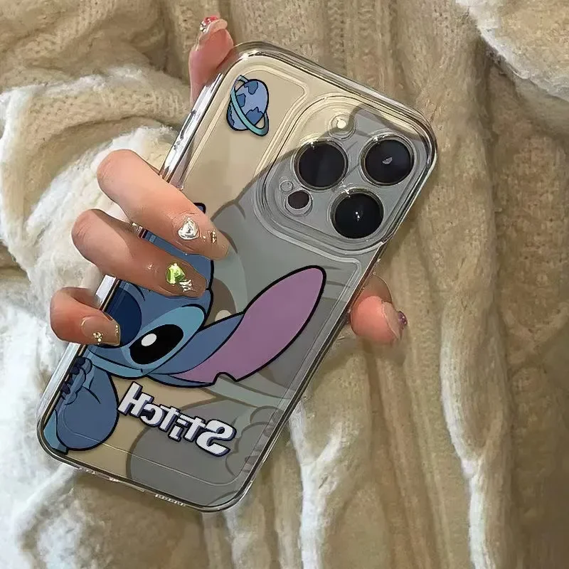 NEW Stitch Shy Cute Phone Case For iPhone 15 14 13 12 11 Pro Max XR XS Max 7 8 Plus Y2K Anti Fall Kawaii Cartoon Silicone Cover