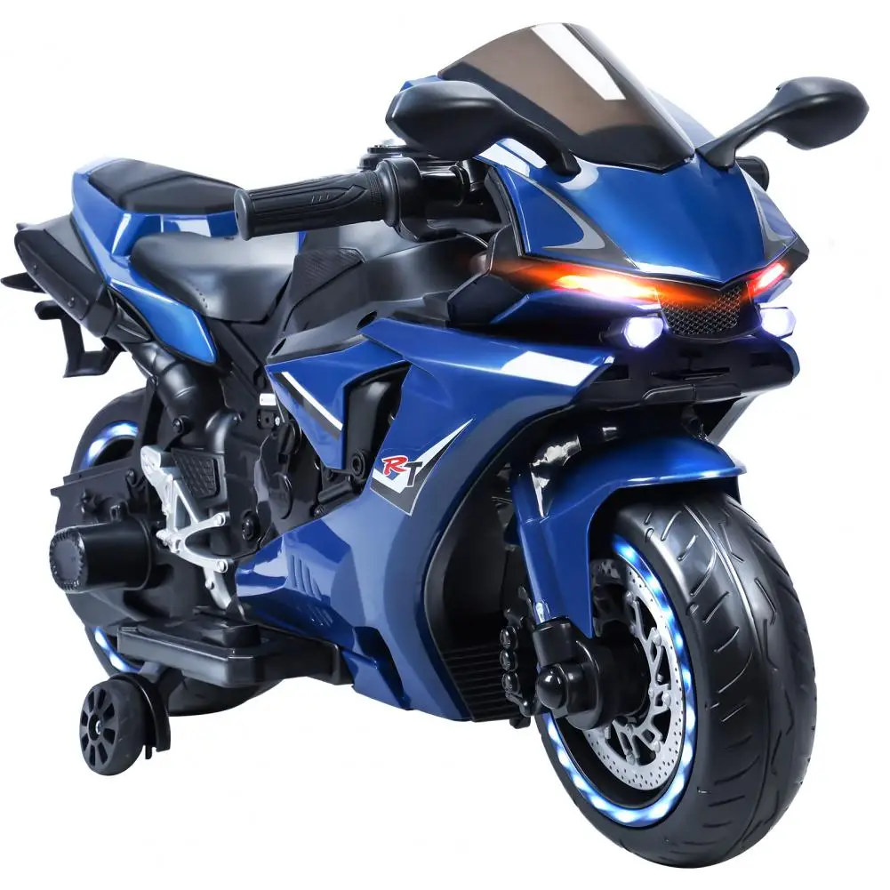 

Electric Motorcycle for Kids, Speed Up to 9mph Ride-On Motorcycle with Safety Auxiliary Wheels, Electric Dirt Bike for Children