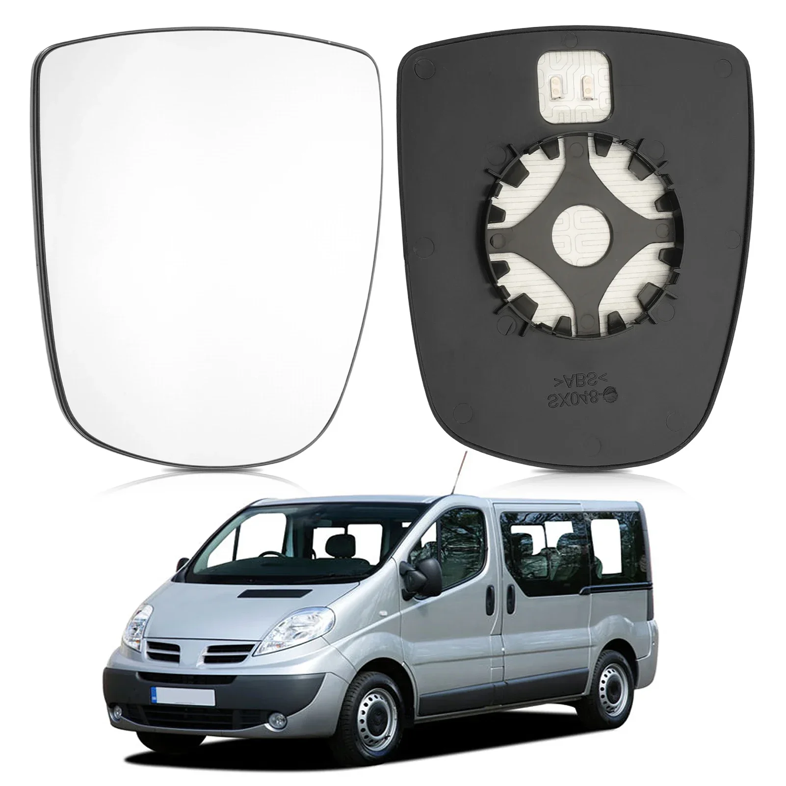 9636600QAH Left Side Heated Mirror Glass 7701050267 4408323 For Renault Trafic MK2/Opel Vivaro A/Nissan Primastar 2001-2014