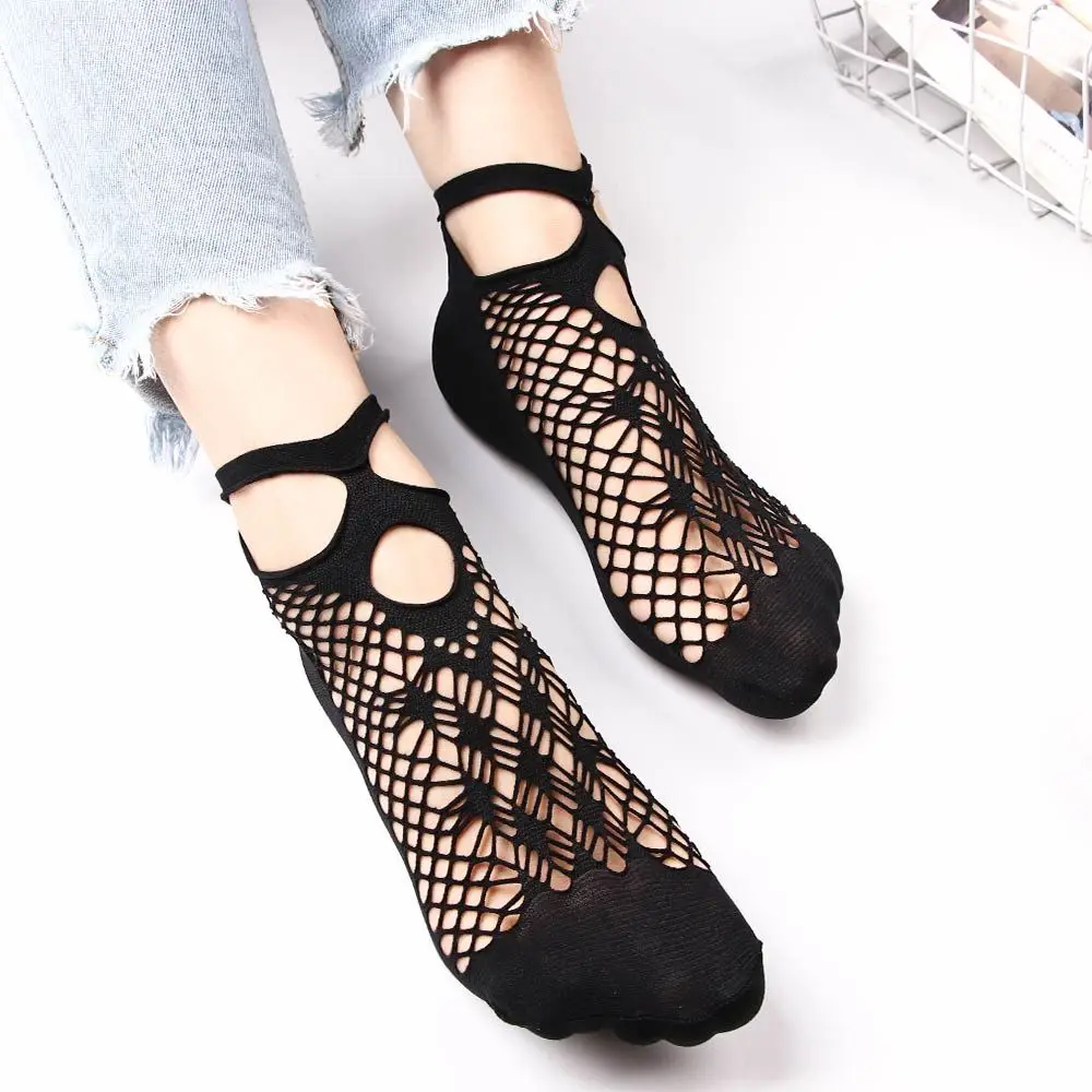 Hot Sale Charming High Quality Black Mesh Ladies Women Stockings Ankle Lace Foot Socks Socks