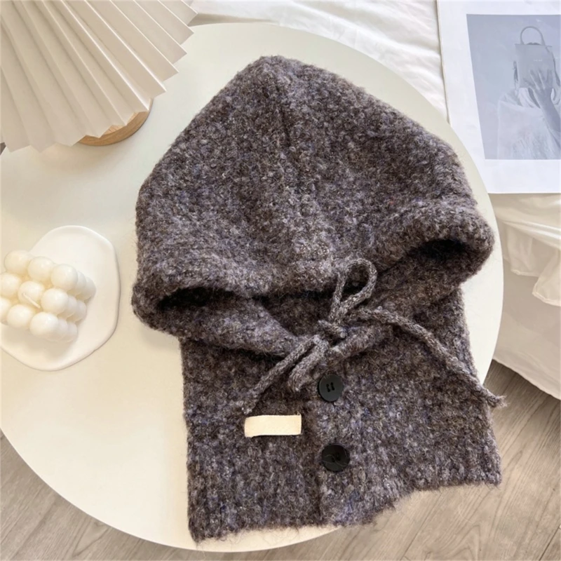 Handcrochet Neck Gaiter Hat for Women Winter Soft Warm Balaclava Hat Shopping Scarf Caps Outdoor Windproof Neckcover Hat