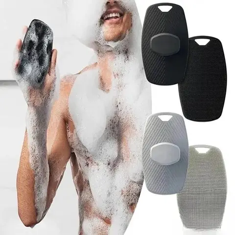 Escova corporal de silicone macio para casais, fácil limpeza, purificador de chuveiro de silicone, pampa sua pele com esfoliação suave