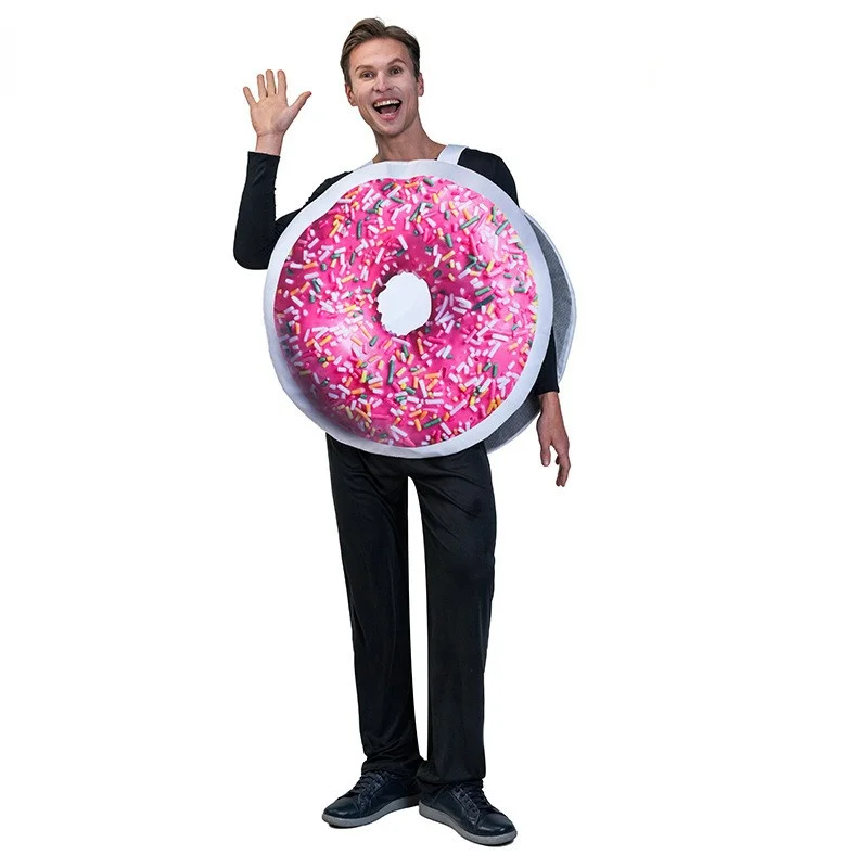 loween Donut Costume Adult Funny Masquerade Par Performance Clothes Gag Props Food Themed Stage Outfits Ladies Faion