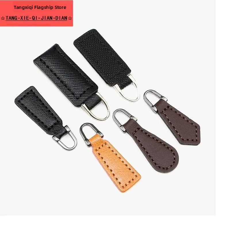 

Декоративные металлические кожаные брелоки-застежки ручной работы для одежды, аксессуары для мужчин и женщин, детали для молний из воловьей кожи