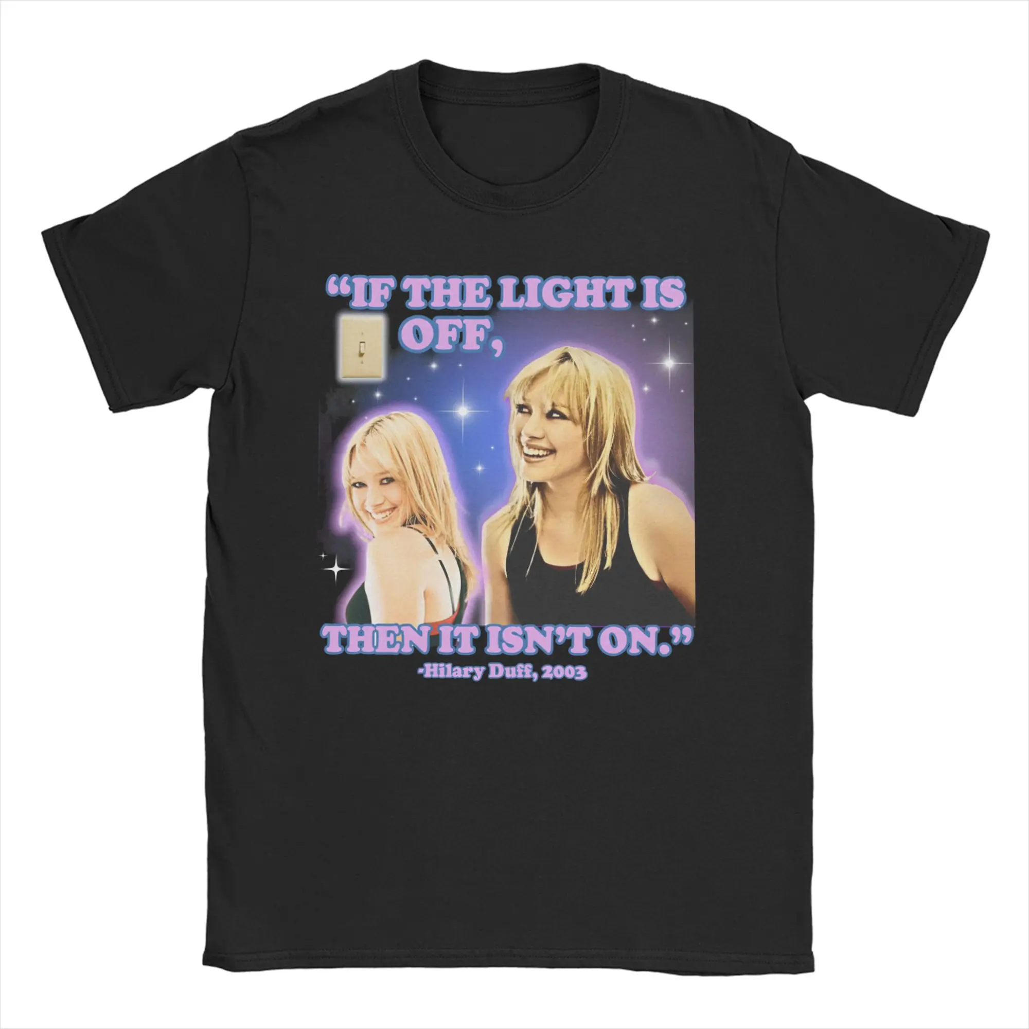 Camisetas Hilary Duff Y2K So Yesterday Meme para hombres y mujeres, camiseta de algodón puro, camiseta de manga corta con cuello redondo, camiseta con estampado gráfico