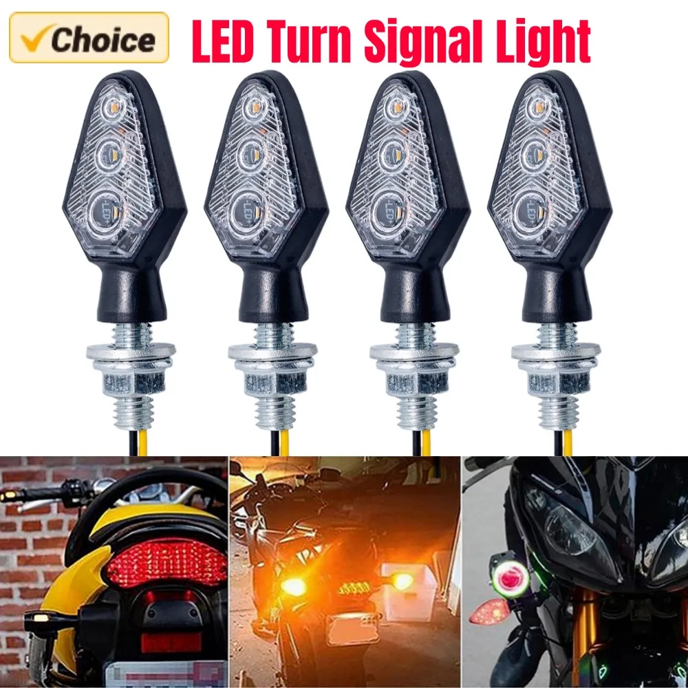 

2Pcs Motorcycle LED Turn Signal Light IP65 Waterproof Motorcycle LED Turn Signal Indicator 3 LED Moto Accessories