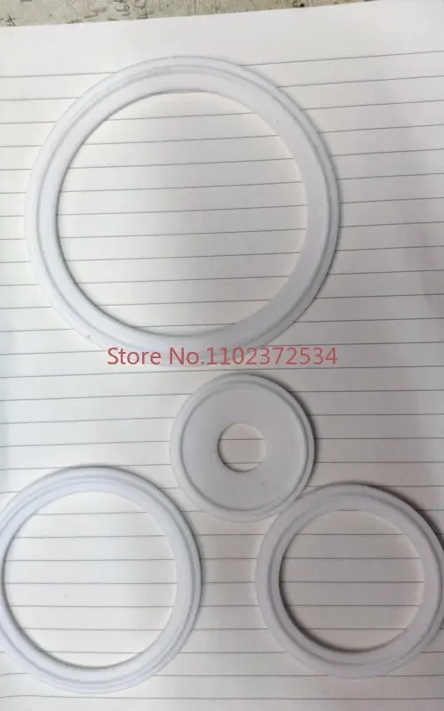 100pcs  Custom food grade PTFE sealing ring/PTFE clamp gasket/sanitary grade joint gasket High temperature resistance