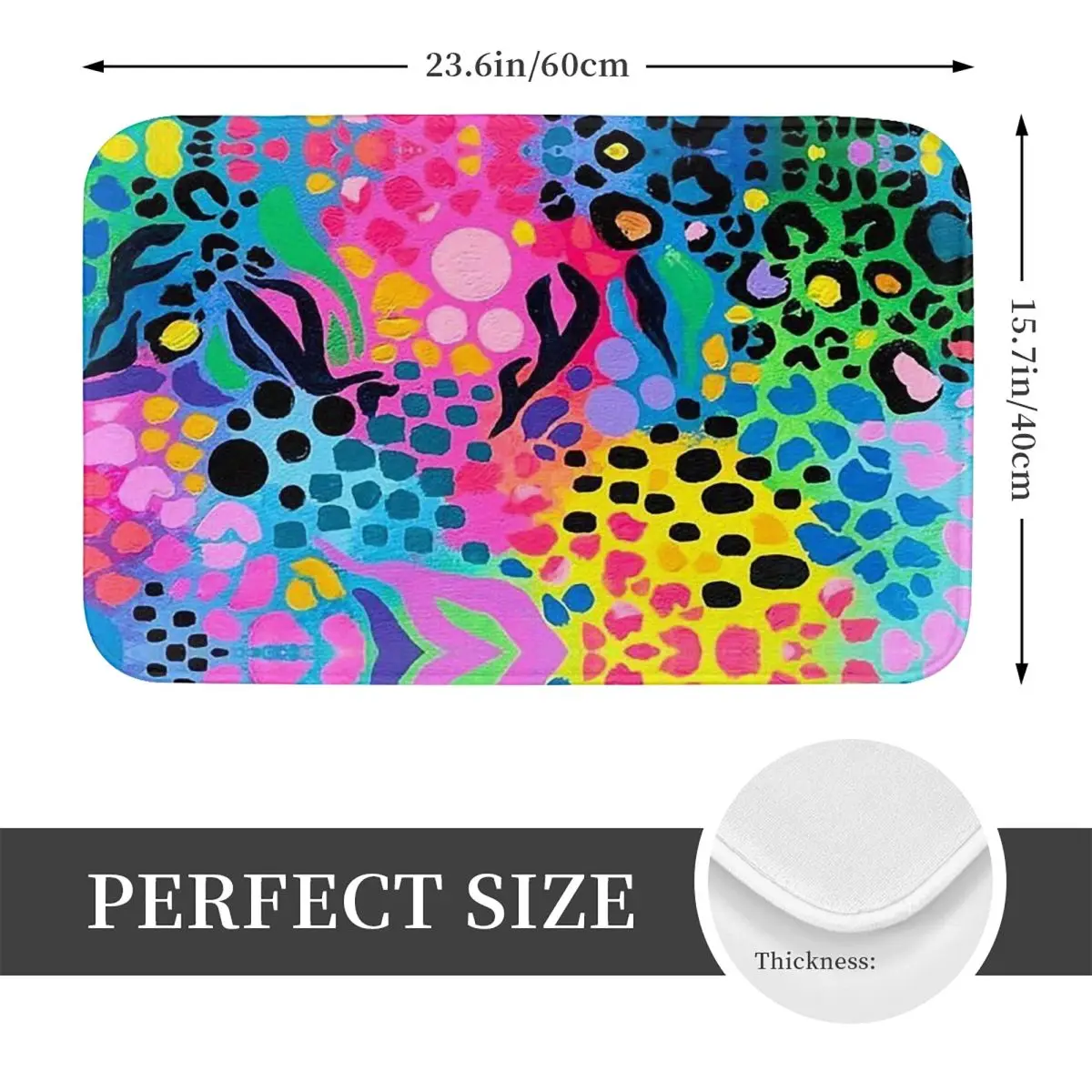 Vibrant Leopard Print Non-slip Doormat Floor Mat Dust-proo Carpet Rug for Kitchen Entrance Home Bathroom Footpad Mats
