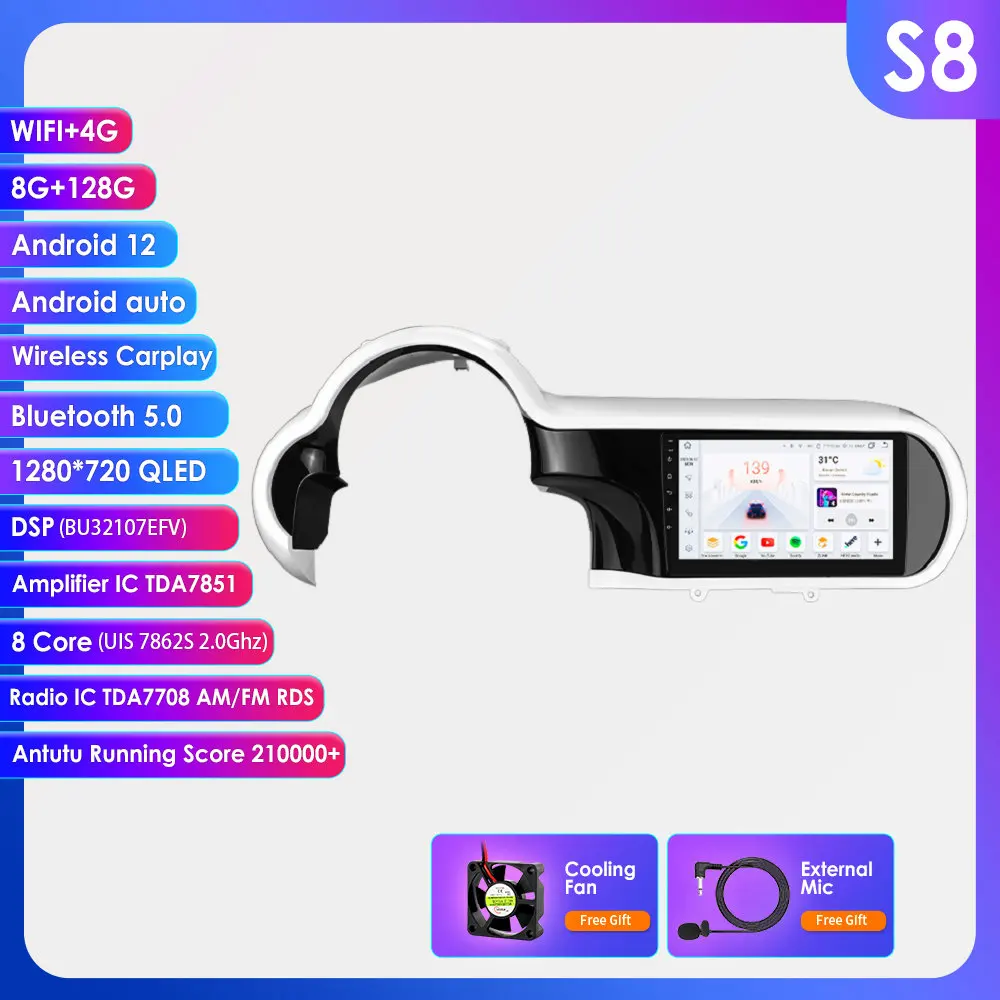 2din Android13 Autoradio Voor Renault Twingo 2014-2024 Auto Multimediaspeler Autoradio Navigatore Draadloze Carplay 360Camera