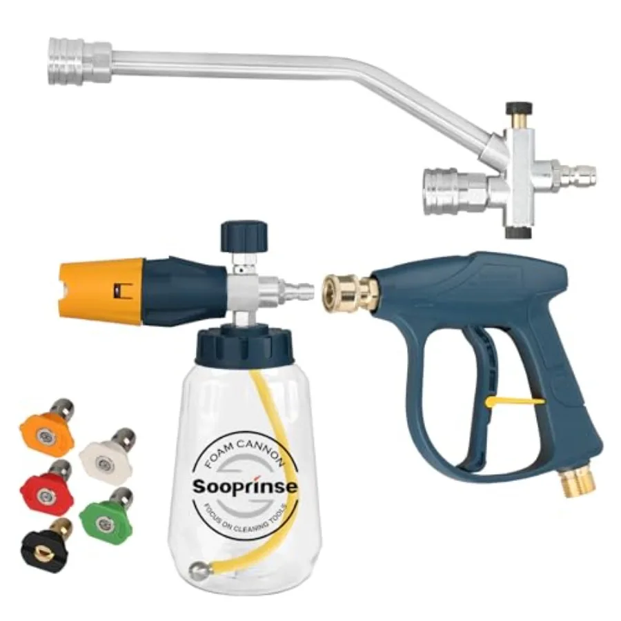 

Пеногенератор для мойки высокого давления с коротким пистолетом-распылителем, двойным соединителем и насадкой для мытья автомобиля (для снежной пены/мыла)