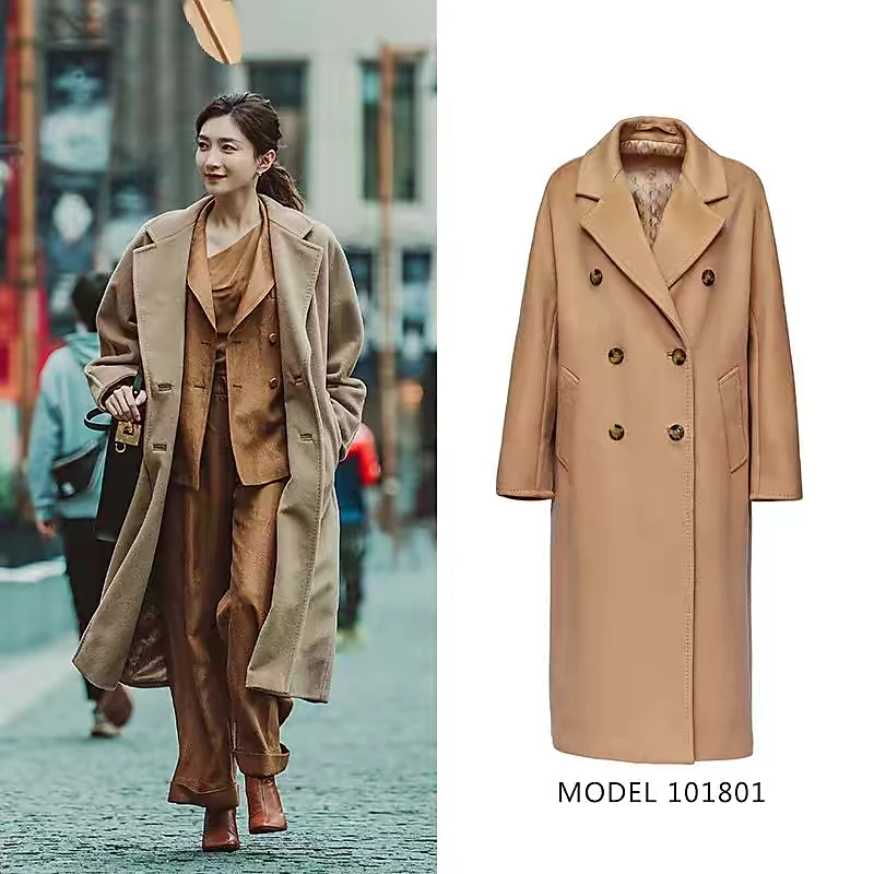 M home 101801 Italy imported double-sided cashmere coat for women medium and long 2024 new original woolen coat for women