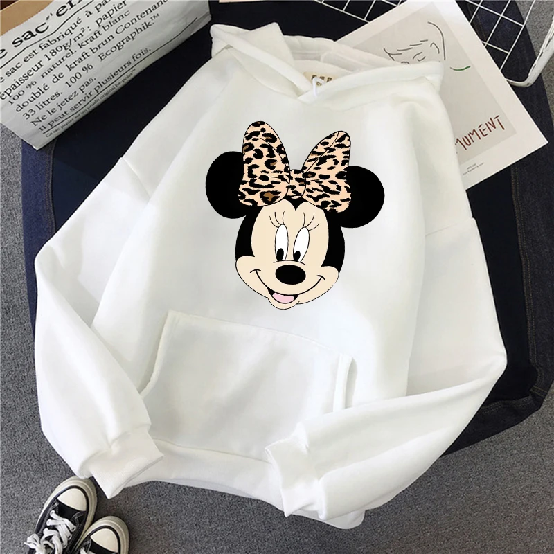 Felpe con cappuccio moda Minnie Disney felpa con cappuccio Kawaii Mickey Mouse donna felpa bambini ragazzi ragazze Harajuku Streetwear abbigliamento